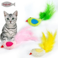 Juguetes para mascotas de peluche Gato de Catnip Toys Pluma de aves para mascotas Gatito 3 colores Mix para mascotas Suministros de gatos